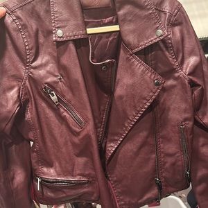 Blank NYC Maroon Vegan Leather Moto Jacket